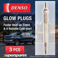 3 x Denso Glow Plugs for Kia Picanto BA 1.1 CRDi D3FA 1120cc 3Cyl 2005 - On