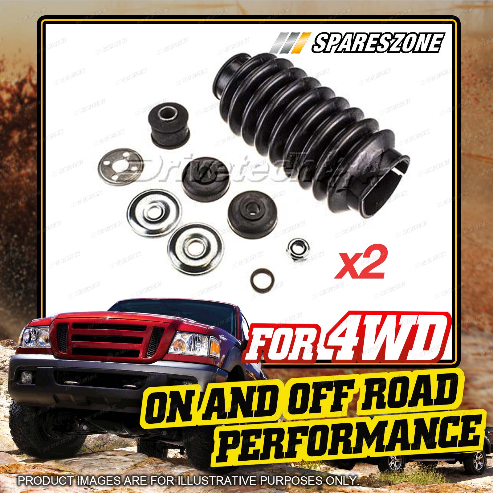 2 x Front Shock Absorber / Strut Bush Kit for HOLDEN Colorado RC 4x4