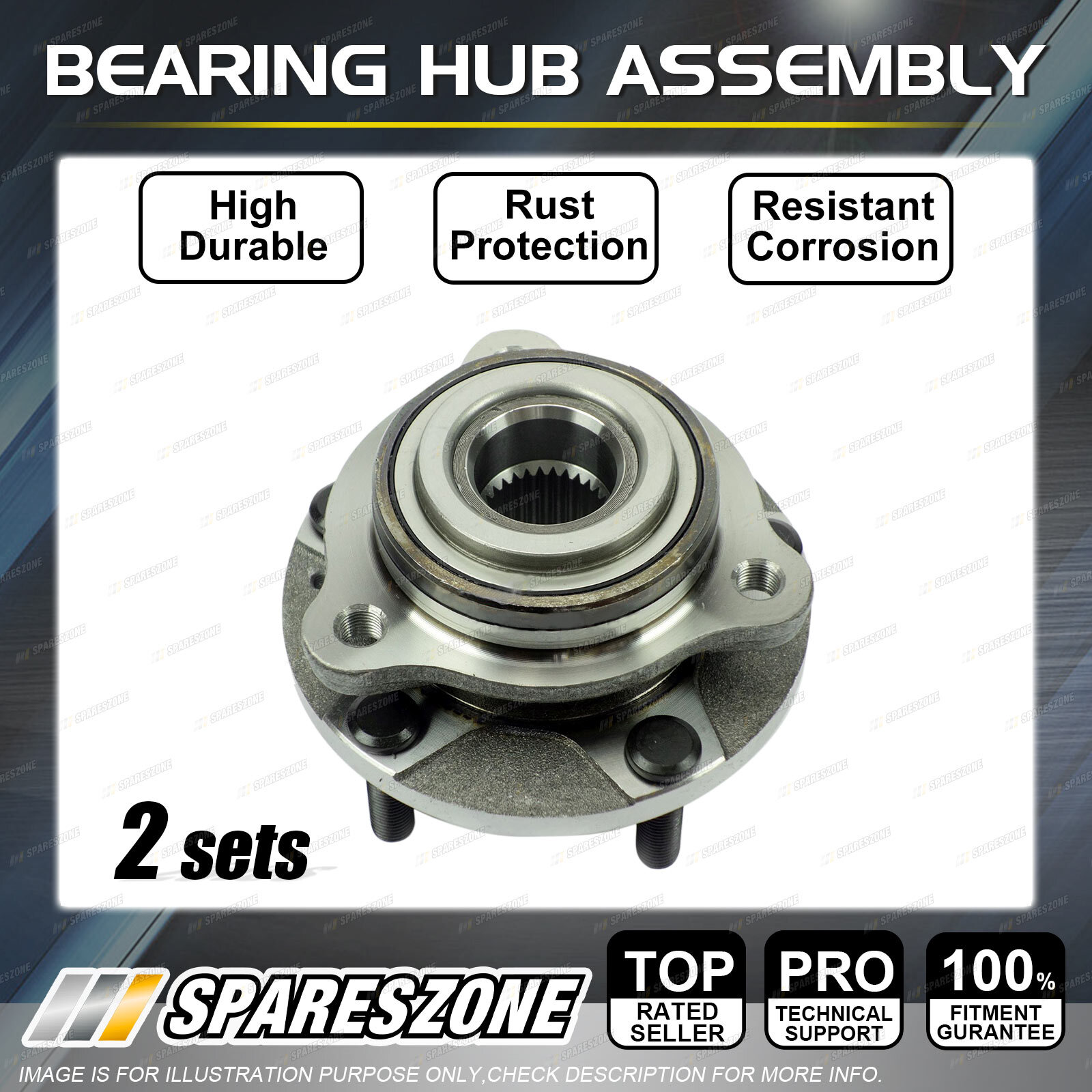 2Front Wheel Bearing Hub Assembly for Holden Adventra VY Commodore One