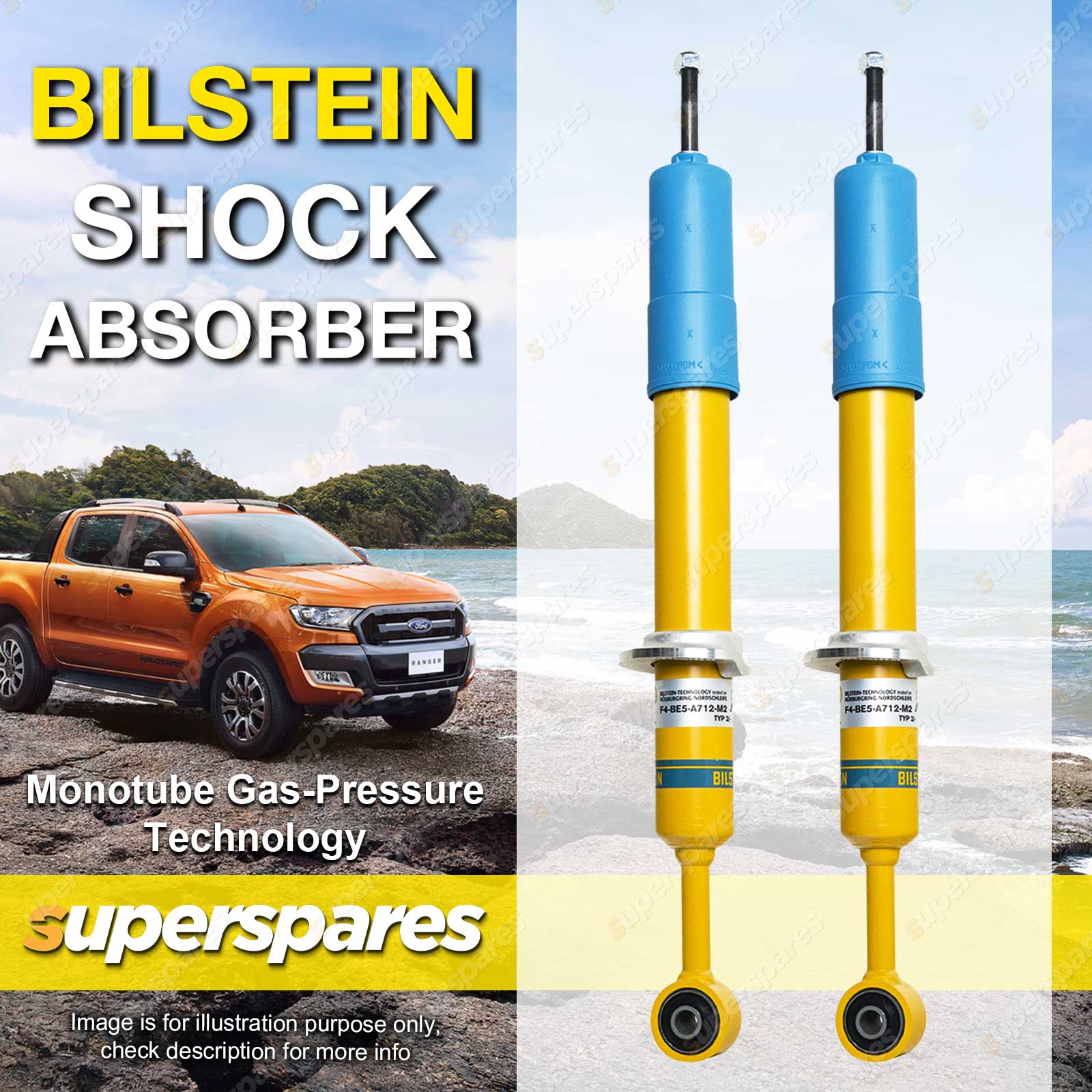 Pair Front BILSTEIN Shock Absorbers for TOYOTA PRADO 120 150 SERIES 03