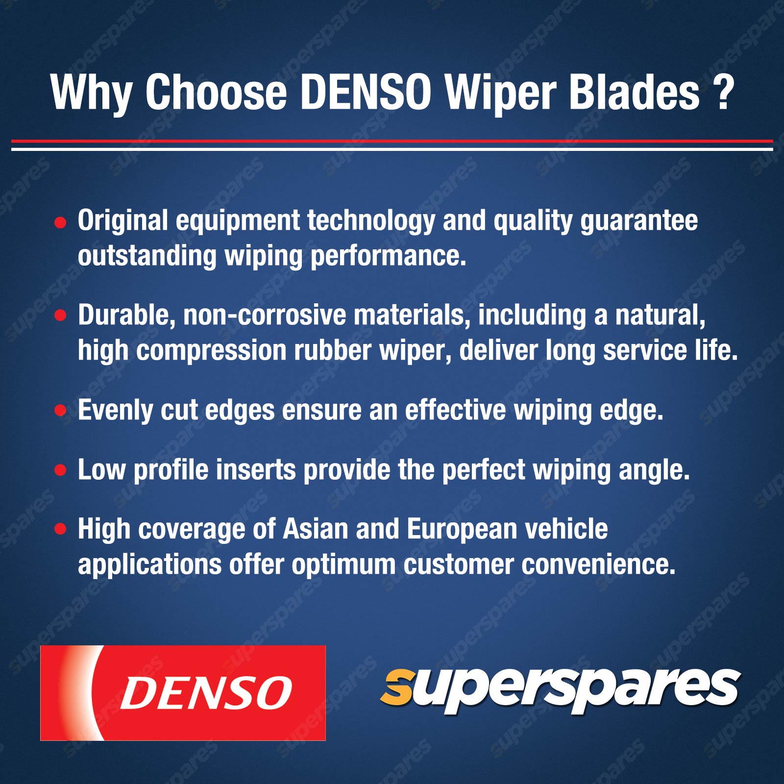 Pair Front Denso Design Wiper Blades for Toyota Celica ST202 ST204