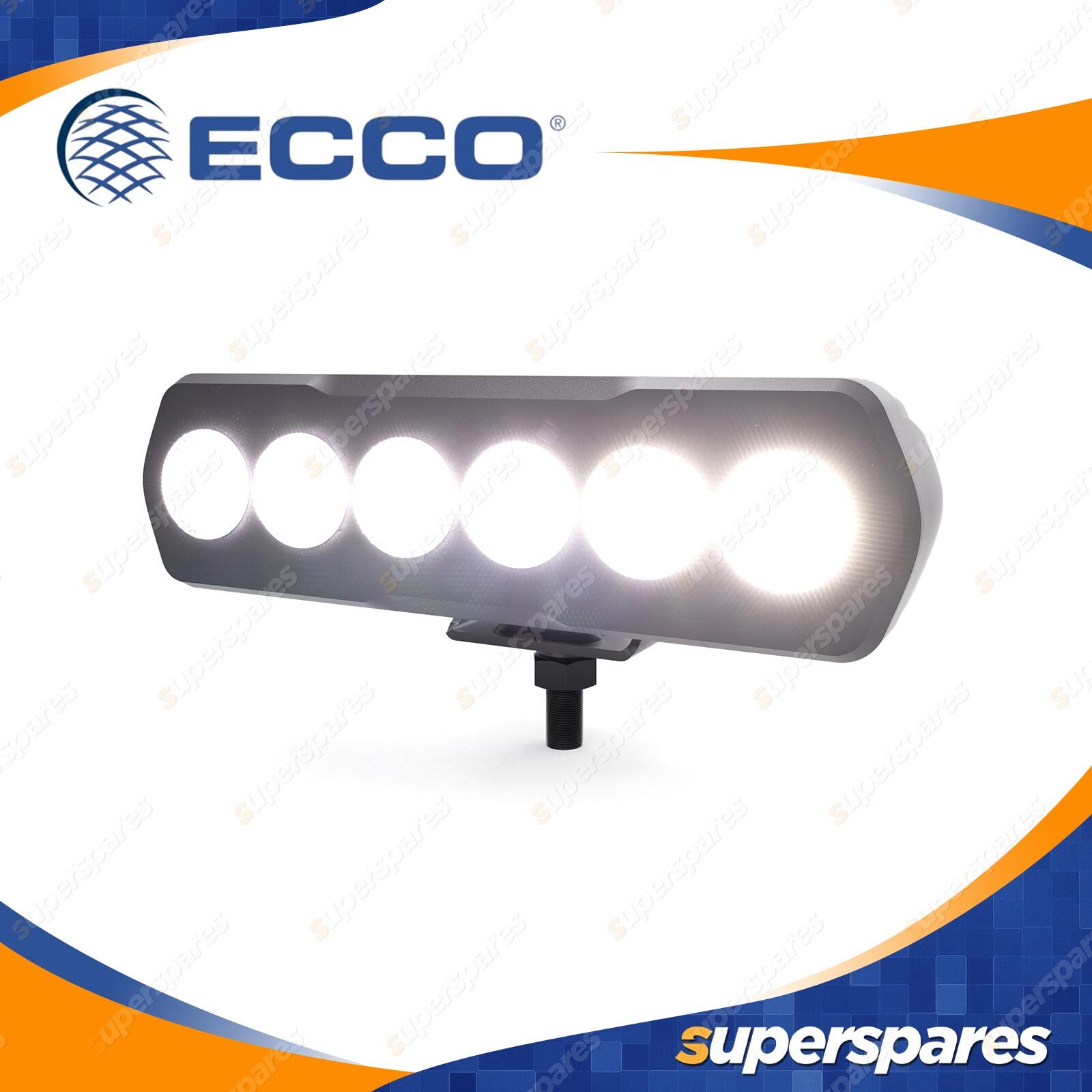 ECCO 12-24V Rectangular LED Worklight White 1300 Lumens Bolt Mount