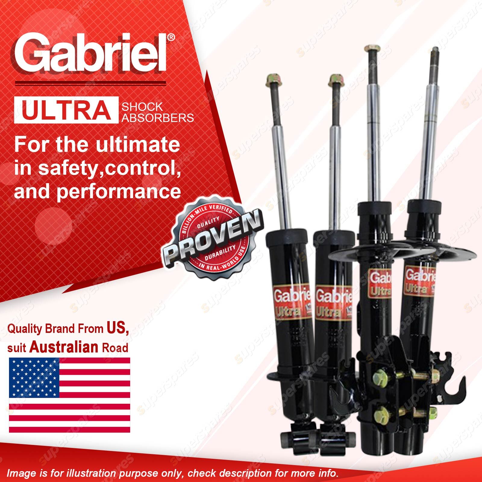 Gabriel Front + Rear Ultra Shock Absorbers for Holden GMH Statesman