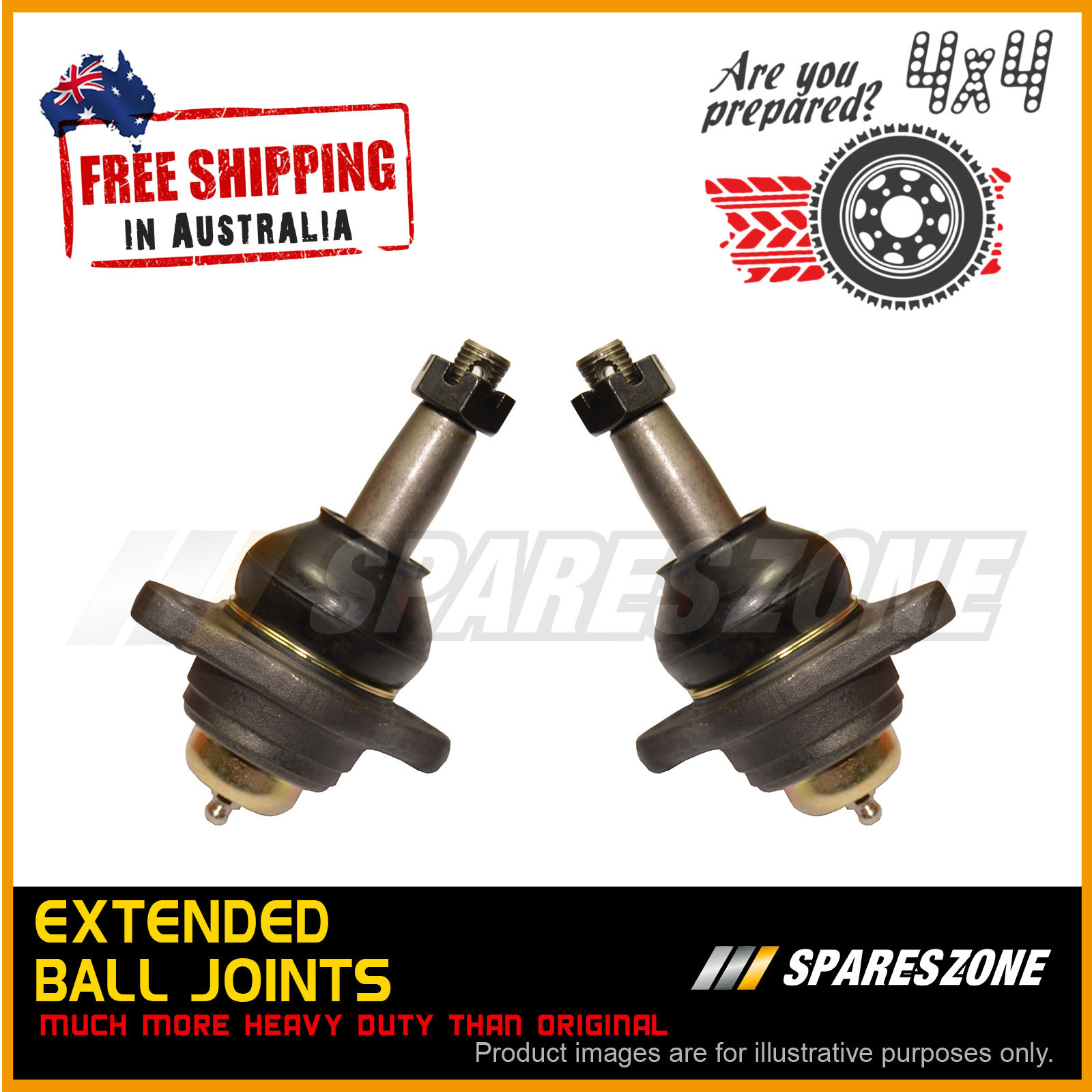 Pair 25mm Extended upper ball joint for MITSUBISHI Pajero NM NP Triton