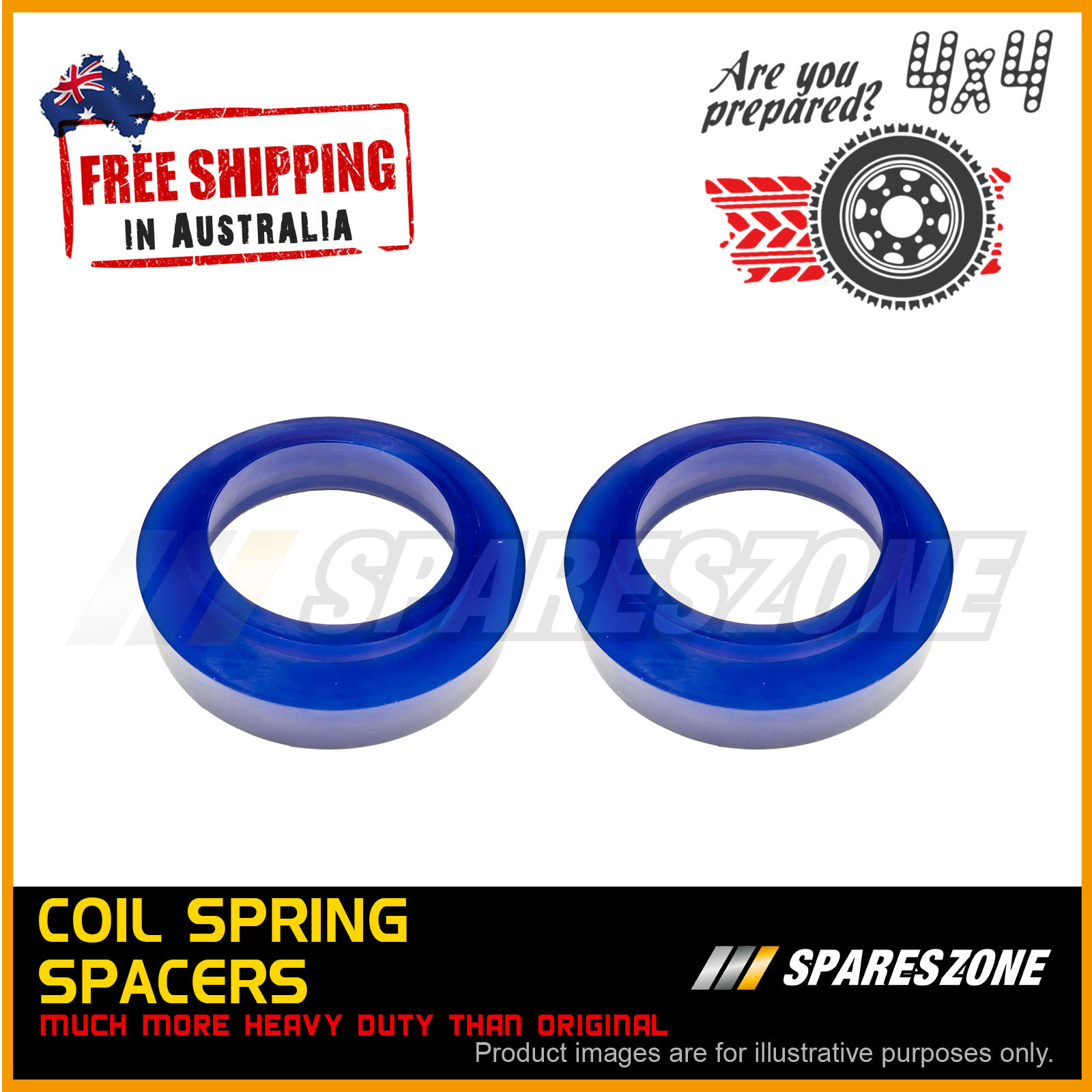 2 Front 30 mm coil spring spacers for TOYOTA Landcruiser 80 100 series