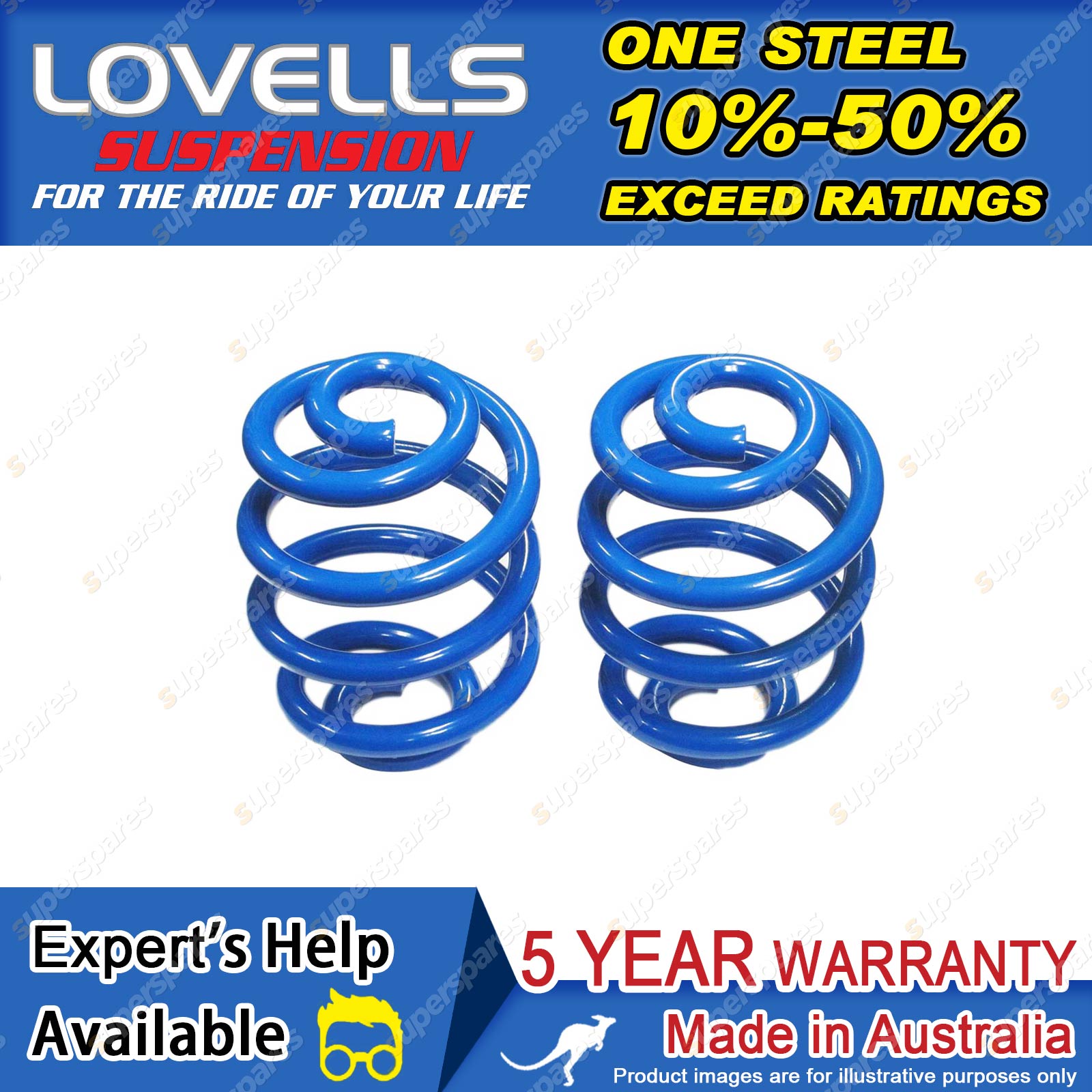 HOLDEN COMMODORE VN SEDAN 8CYL 1986-1993 REAR 50mm SUPER LOW KING COIL SPRINGS