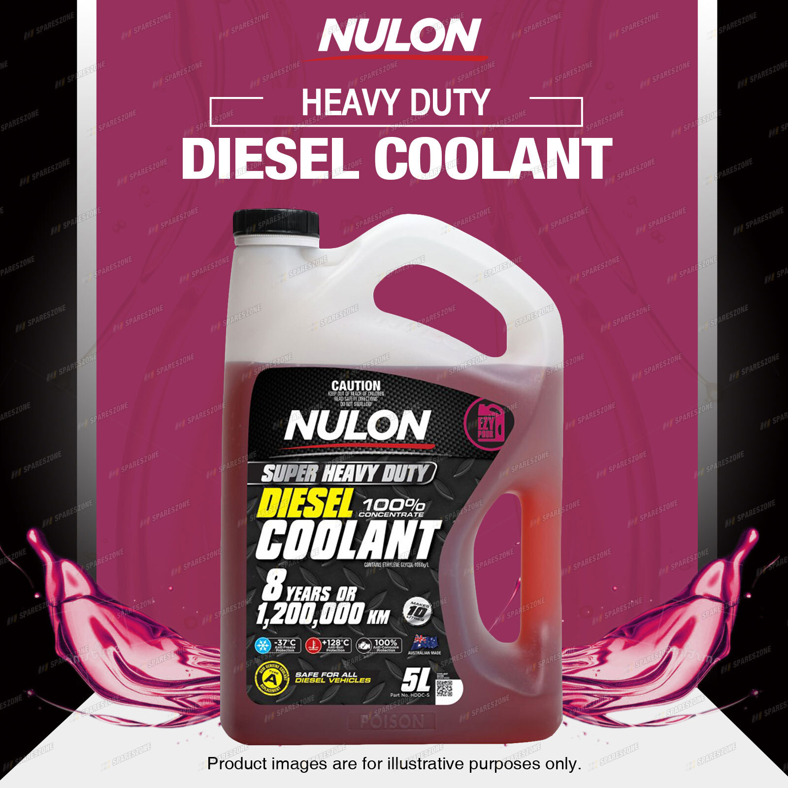 Nulon Heavy Duty Diesel Coolant 5L for ISUZU UTE DMAX MUX NKR NLR NPR