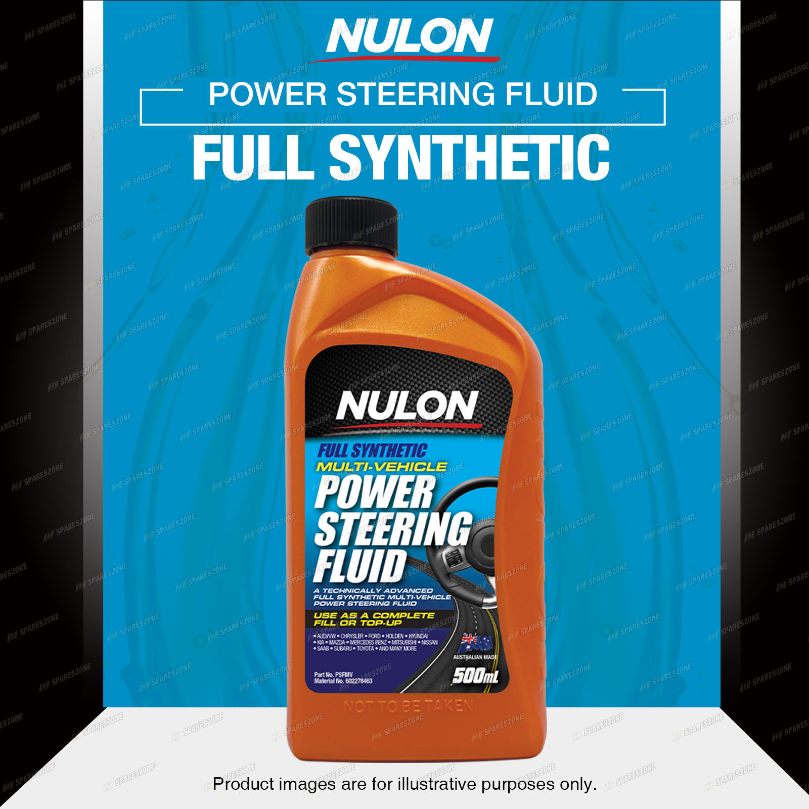 Nulon Full SYN Power Steering Fluid 500ML for Honda Accord Concerto CR