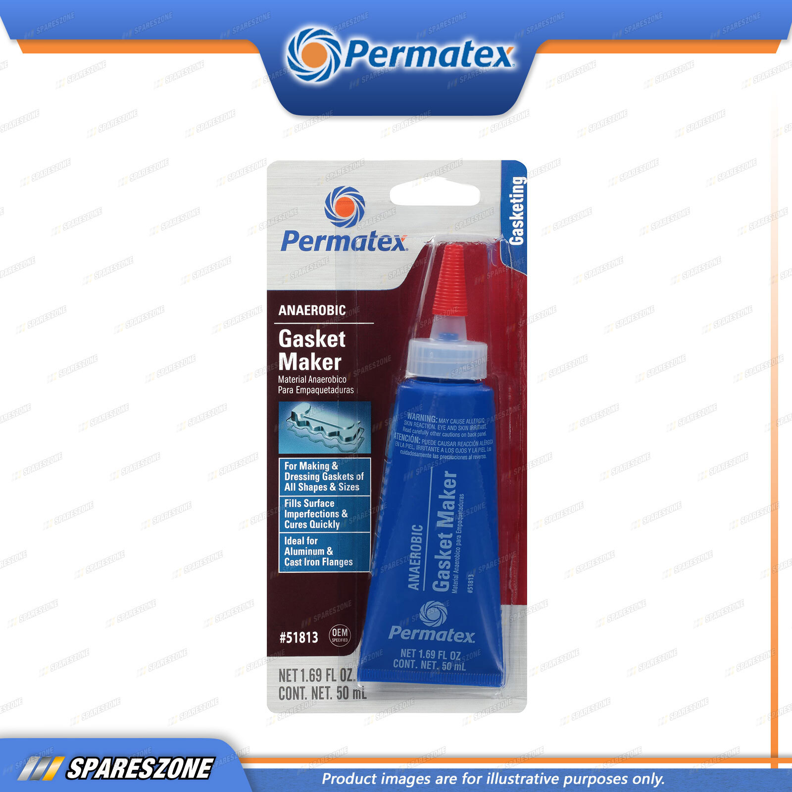 Permatex Anaerobic Gasket Maker Tube Carded 50ML SolventResistant