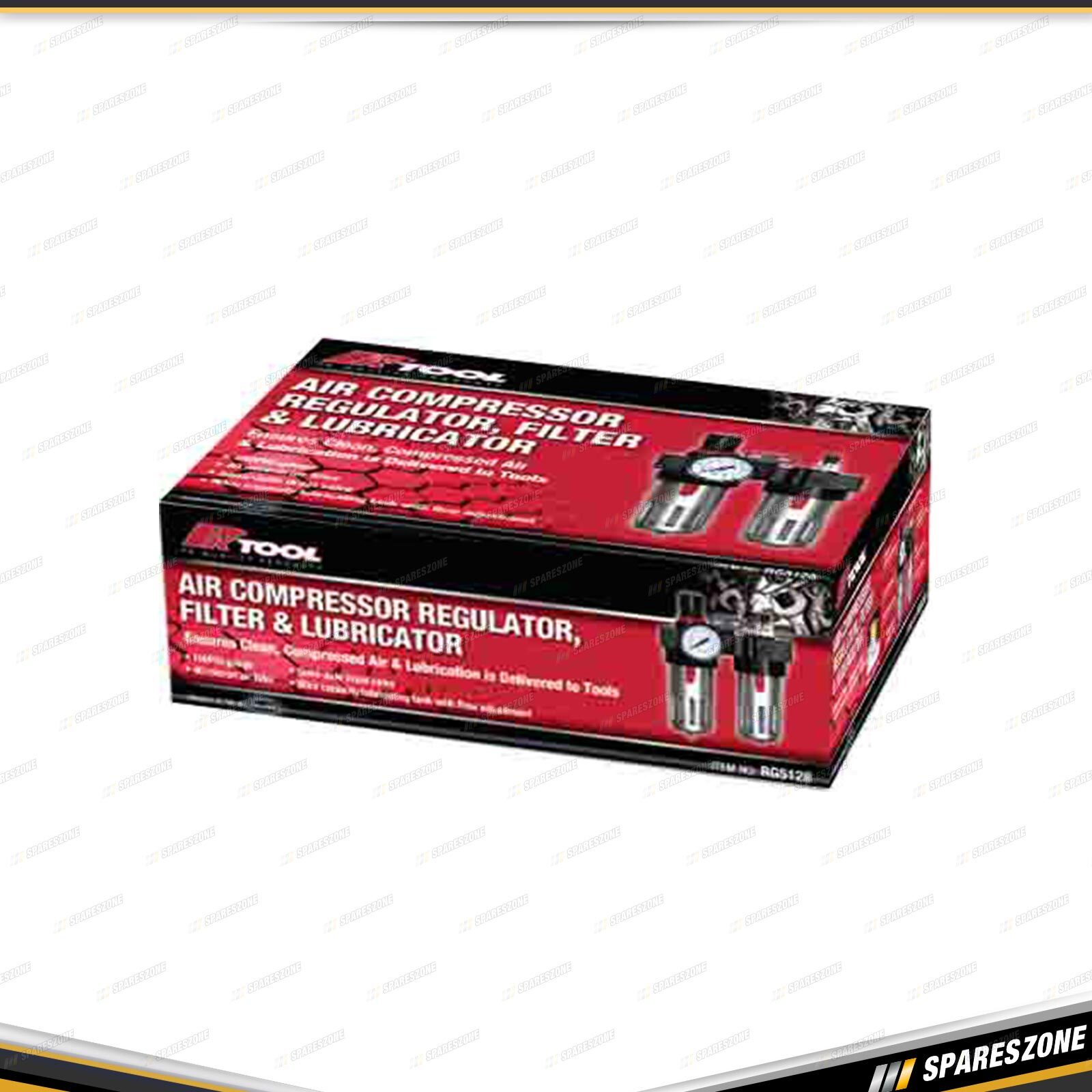 PK Tool Twin Air Regulator Air Filter Gauge & Lubricator 140psi 7 Bar