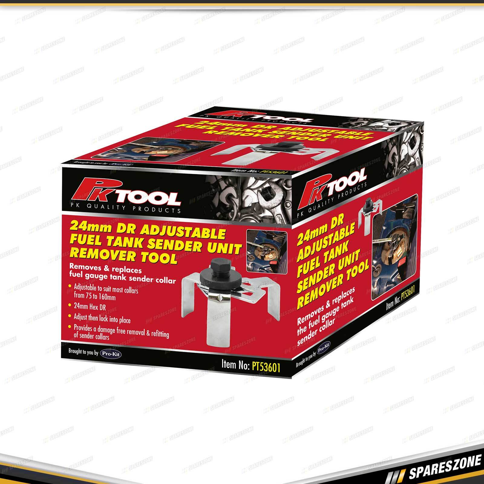 PK Tool 3 Claw Adjustable Fuel Tank Sender Removal Spanner 24mm Hex Dr 75160mm