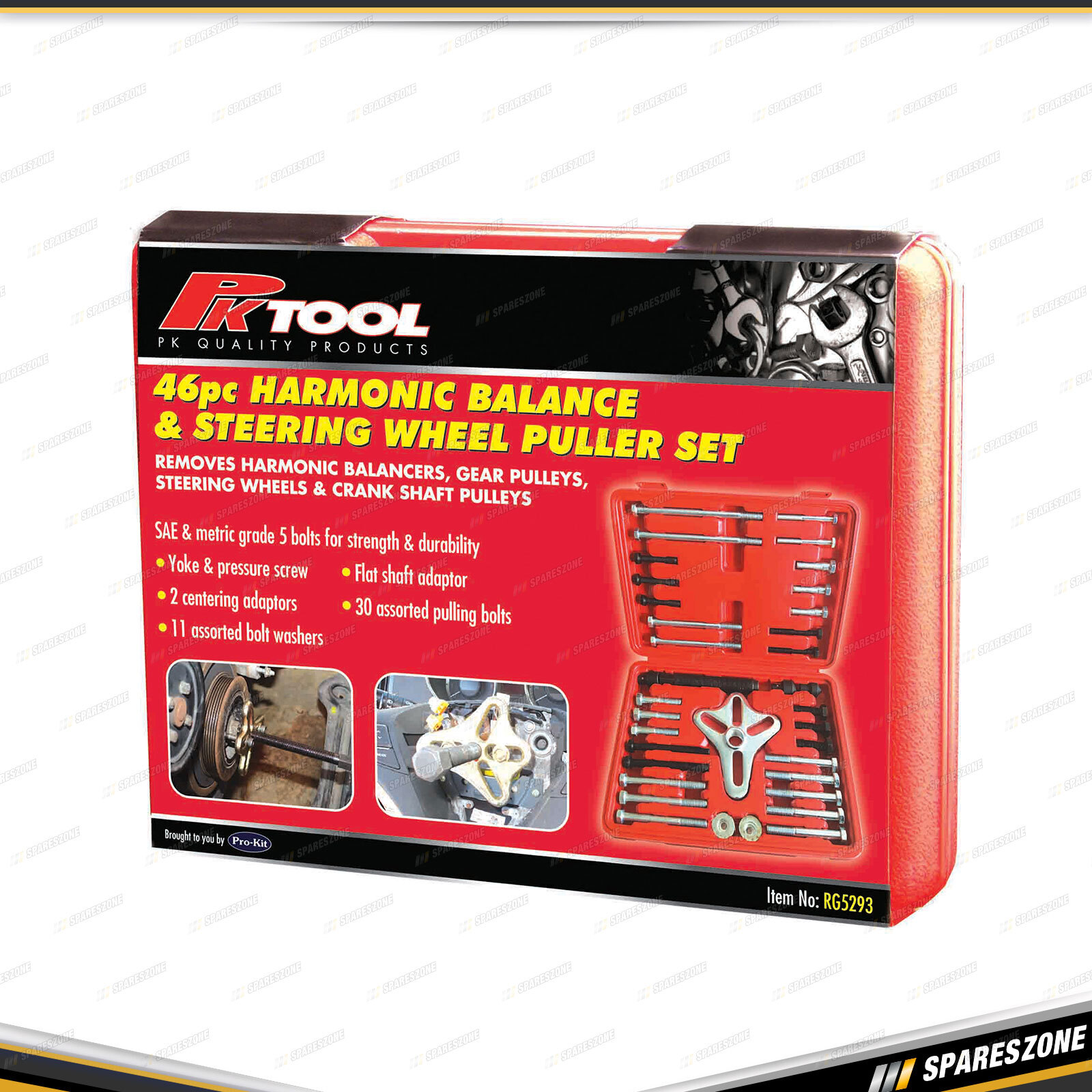 46 Pcs of PK Tool Harmonic Balancer & Steering Wheel Puller Set with Bolts