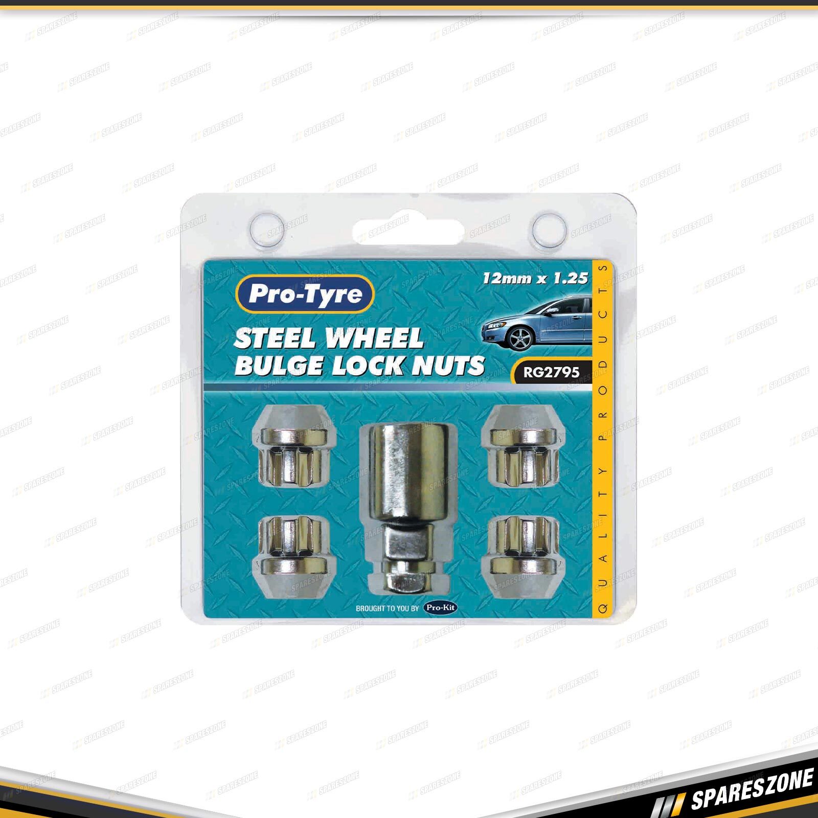 5 Pcs of ProTyre Steel Wheel Bulge Lock Nut Set 12mm x 1.25 Tyre