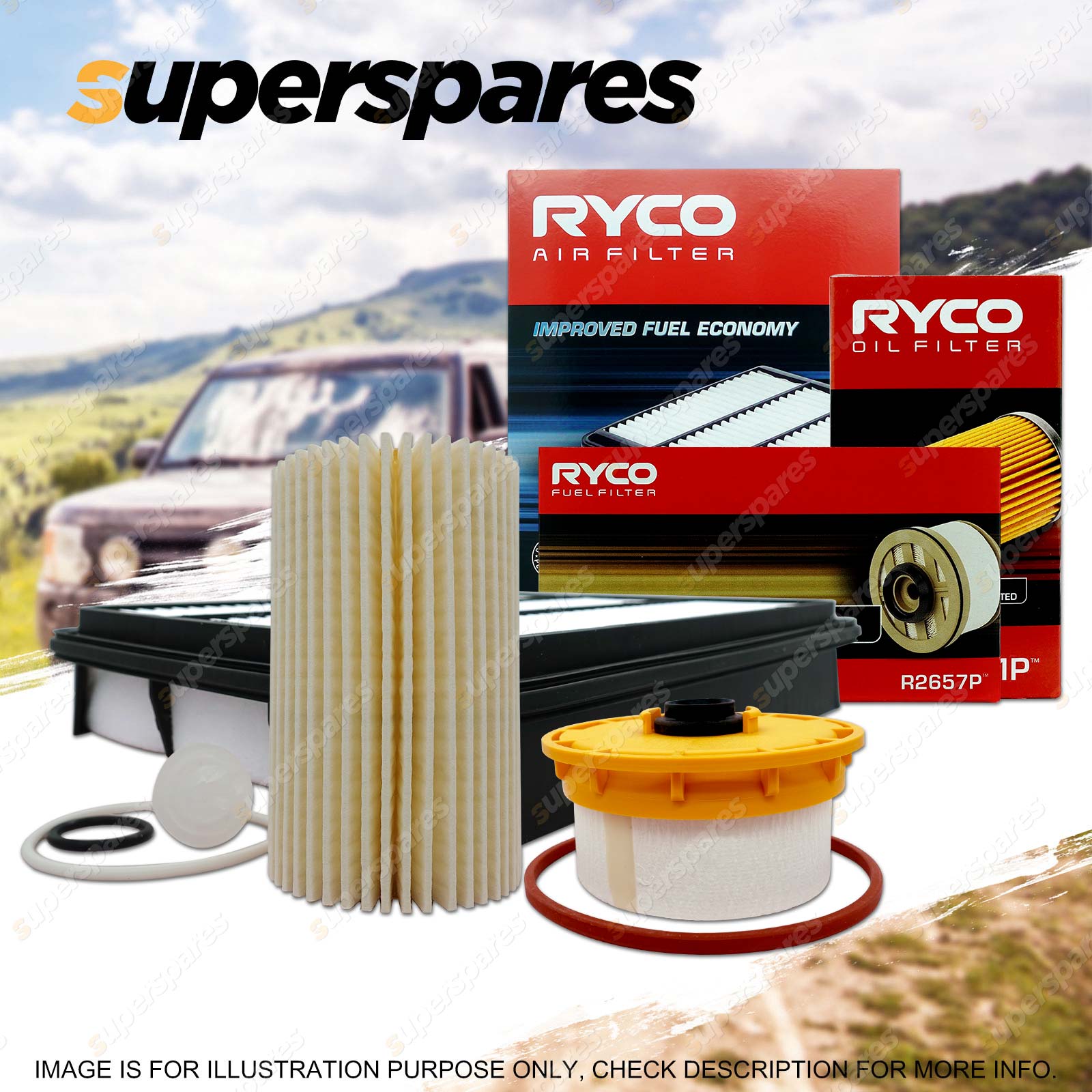 Ryco Oil Air Fuel Filter Service Kit for Toyota Landcruiser VDJ79 VDJ76