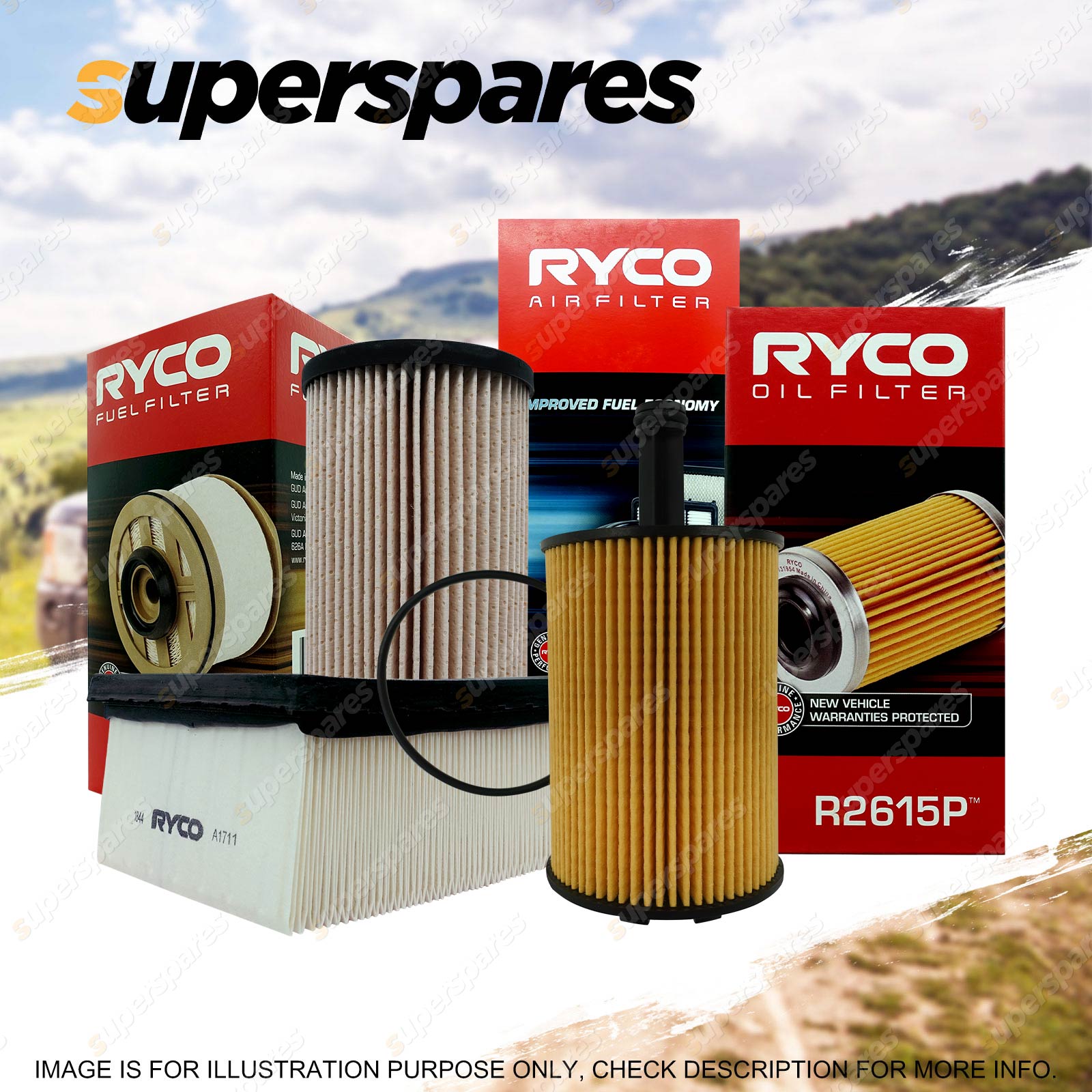 Ryco Oil Air Fuel Filter Service Kit for Audi A3 8P TDI ...
