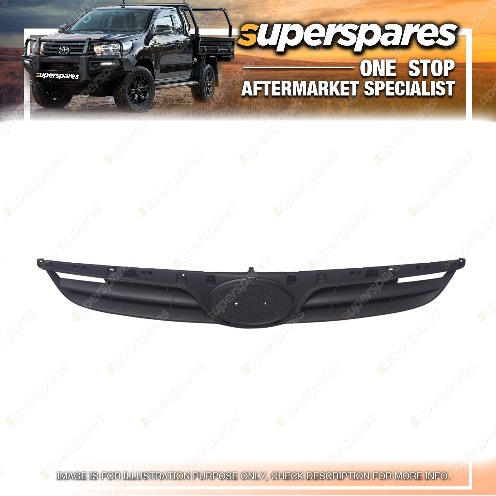 1 pc x Superspares Black Grille for Hyundai I20 PB 07/2010