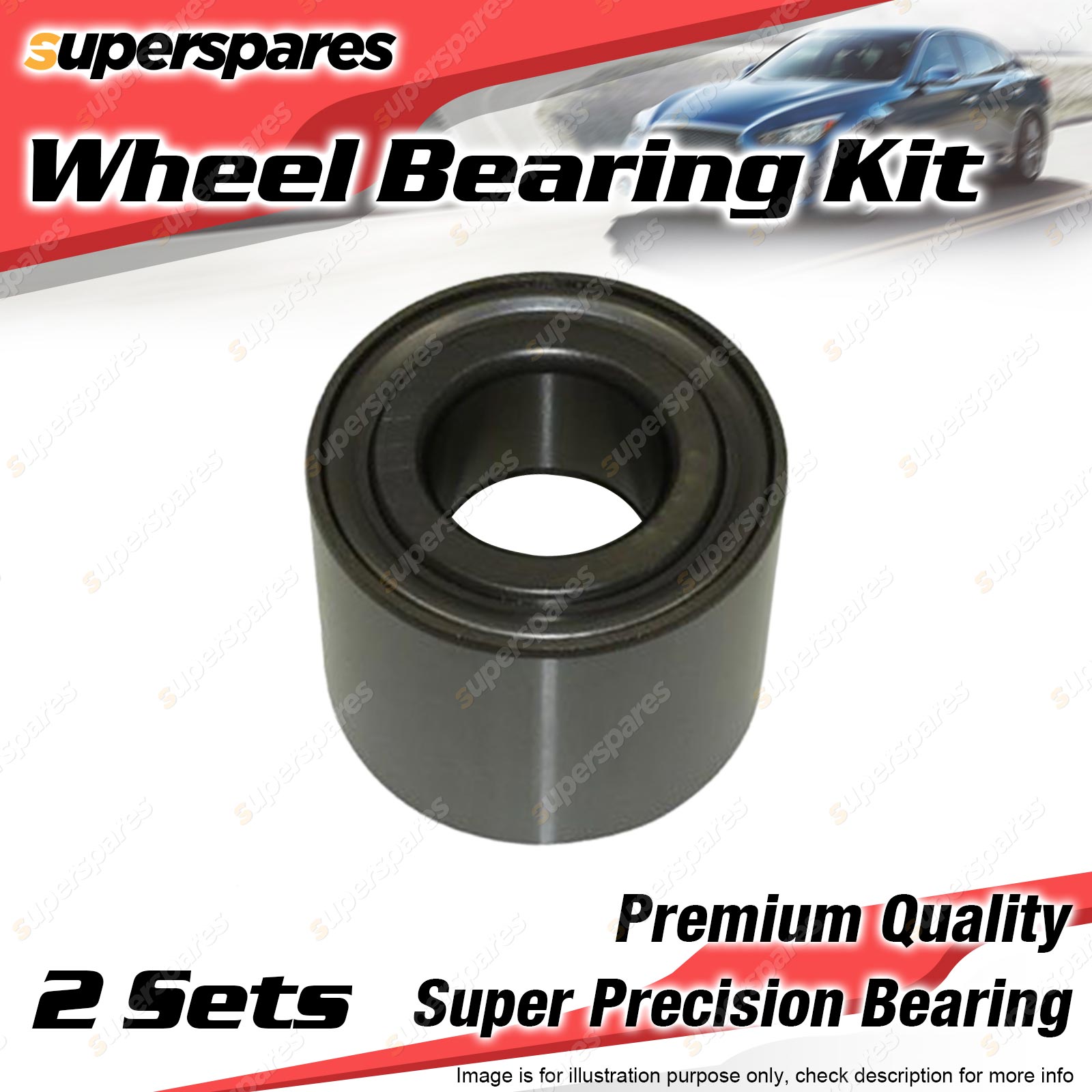 2 x Rear Wheel Bearing Kit for PEUGEOT 207 307 1.4L 1.6L 2.0L I4 2006