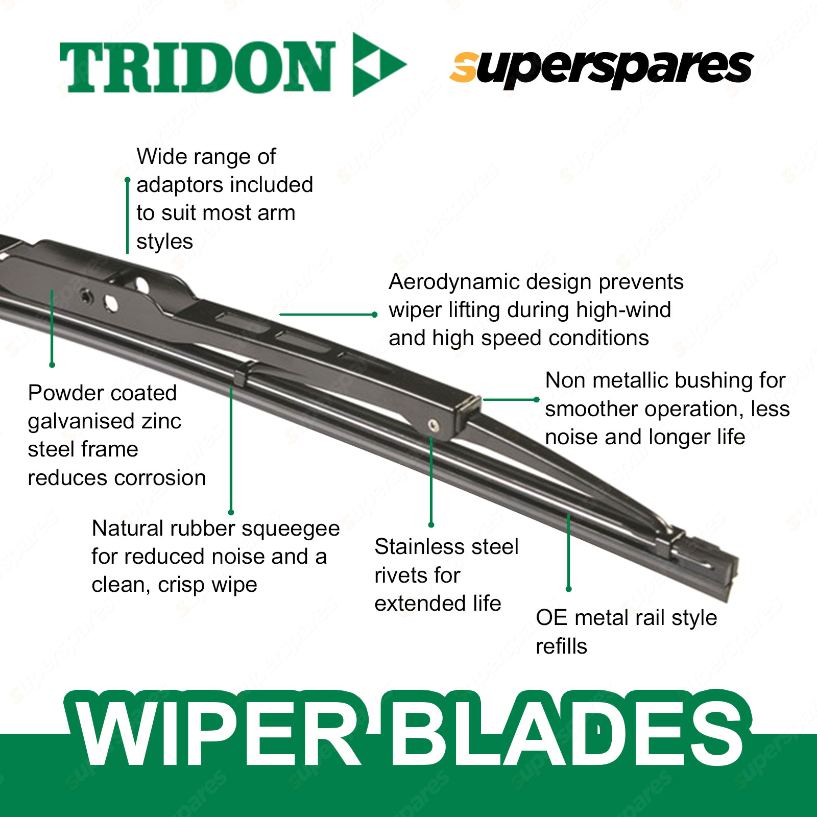Tridon Rear Complete Wiper Blade for Jeep Cherokee XJ KJ