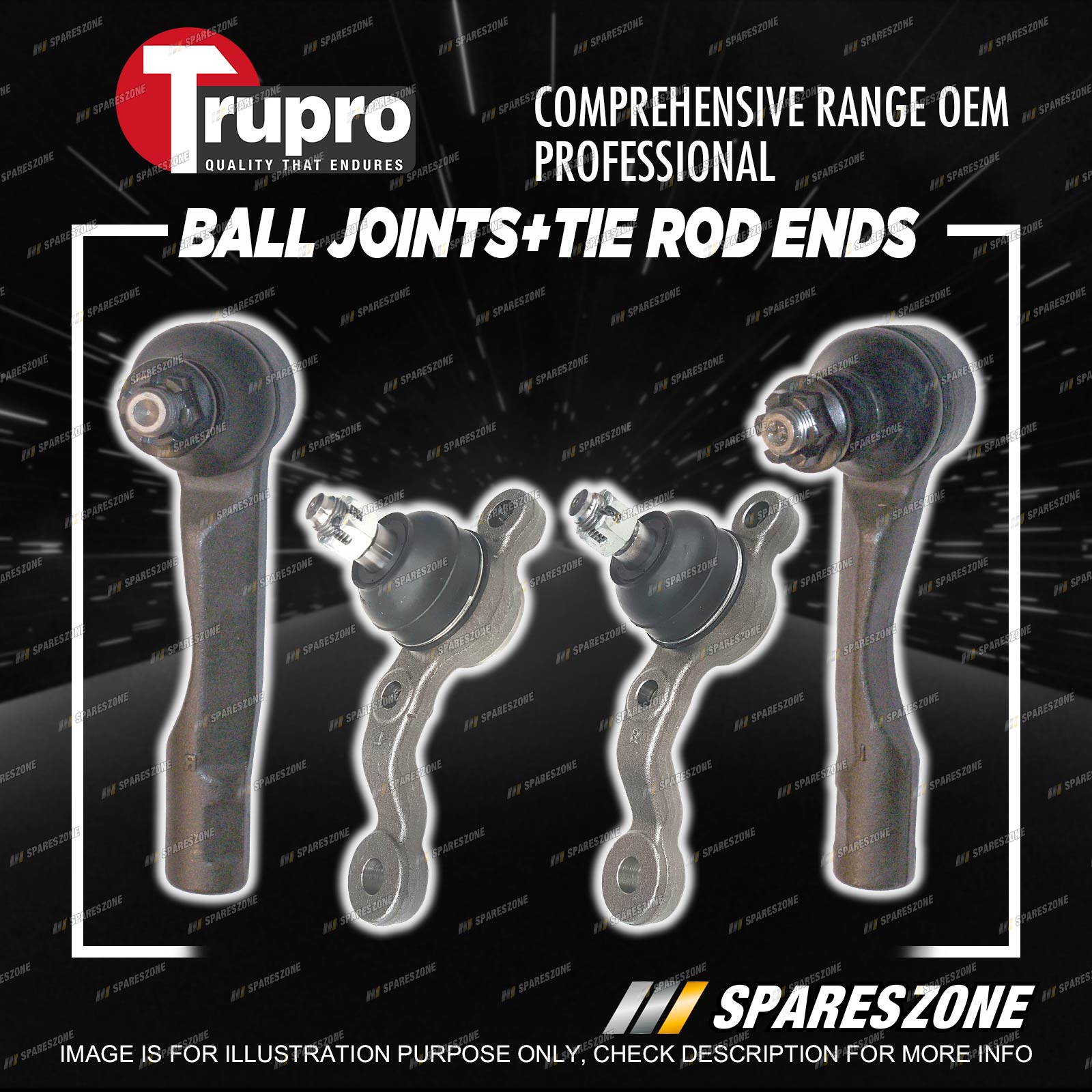 Trupro Ball Joint Tie Rod End Kit for Lexus IS200 GXE10R Sedan 3/1999