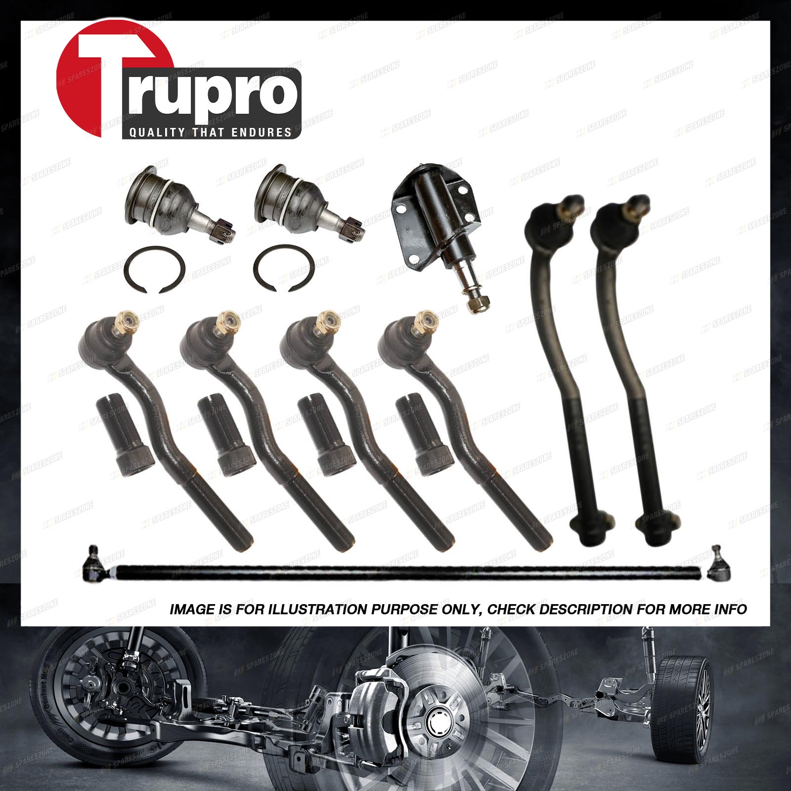 Suspension Kit for NISSAN DATSUN Sunny B310 1.2lt 12mm ball joint mount