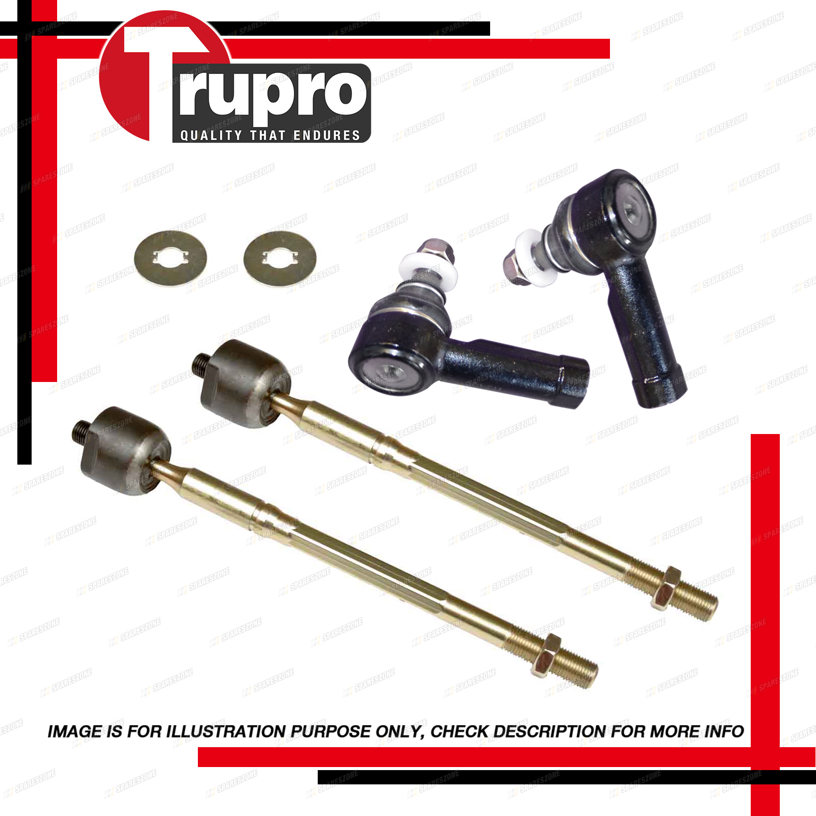 4 Pcs Tie Rod End Rack End for Mitsubishi Triton ML MN MONTERO Pajero