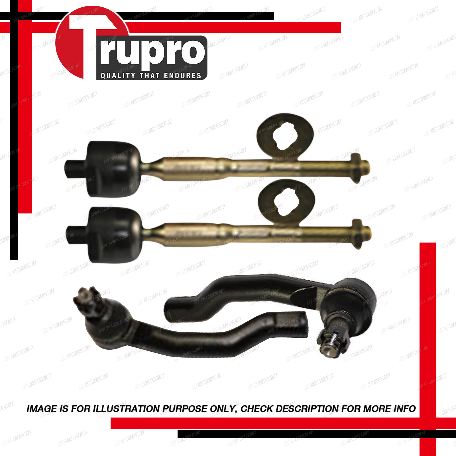 4 Pcs Tie Rod End Rack End for Nissan Navara 2WD 4WD D40 D40T Built in