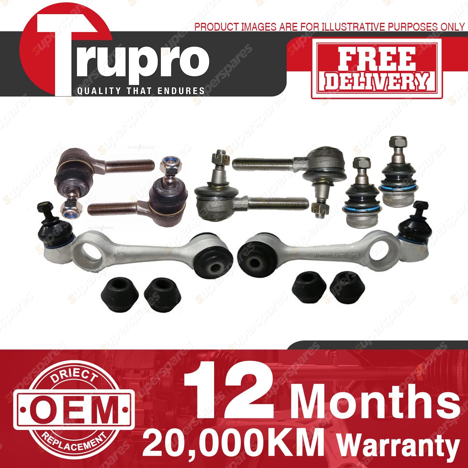 Trupro Ball Joint Tie Rod Kit for MERCEDES BENZ W123 230E 240D 250 280