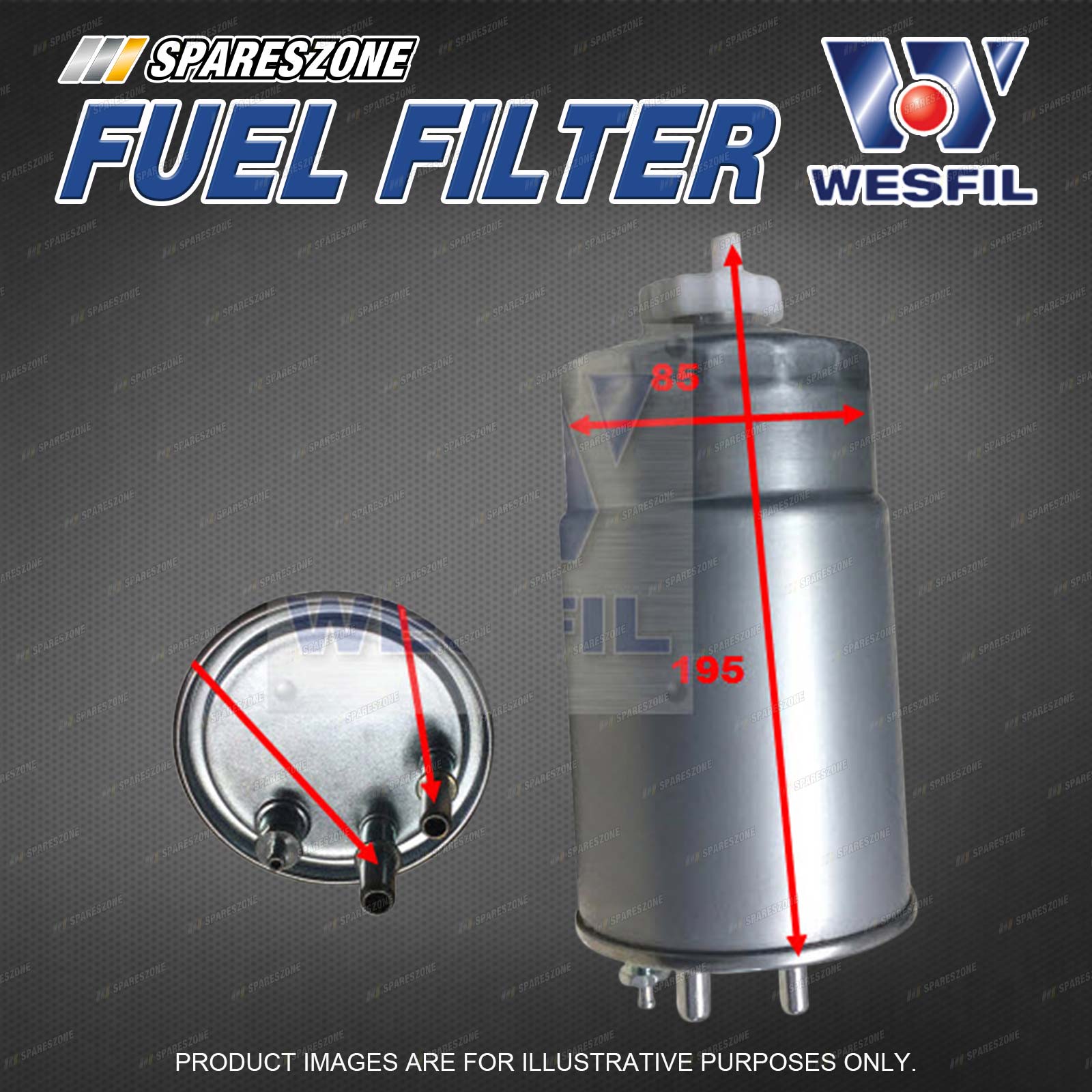 Wesfil Fuel Filter for Fiat Ducato 2007 4Cyl 2.3 3.0 Turbo Diesel 02/12