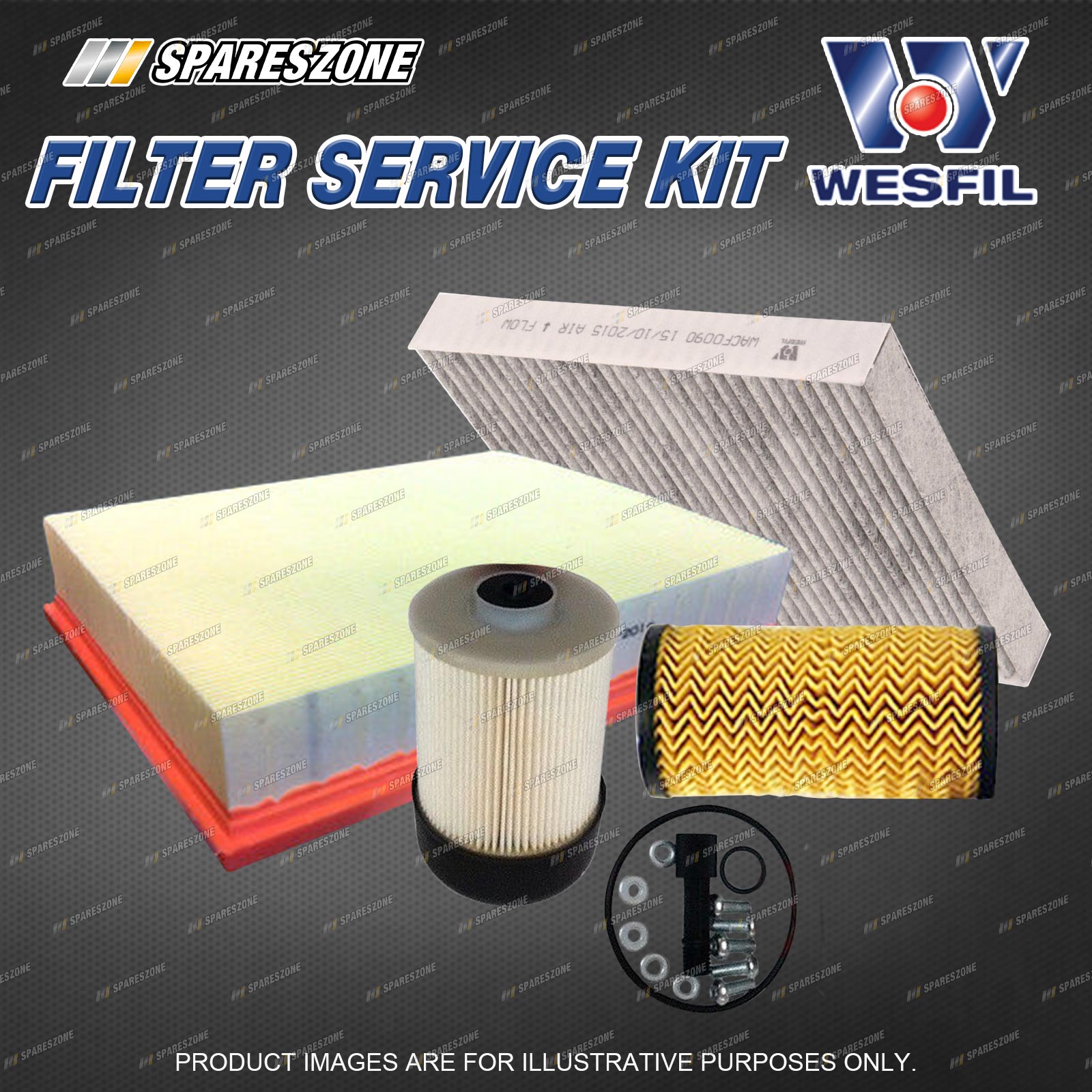Wesfil Oil Air Fuel Cabin Filter Service Kit For Nissan
