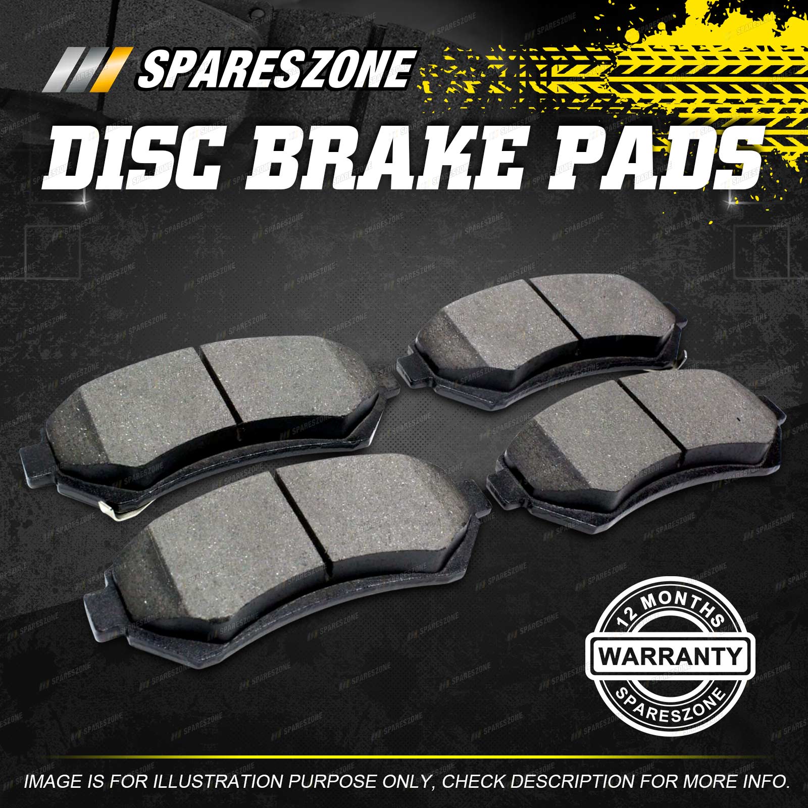 4Pcs Front Disc Brake Pads for Mazda 3 BK 2.3 2.0 5 CR19 2.0 FWD 04-ON