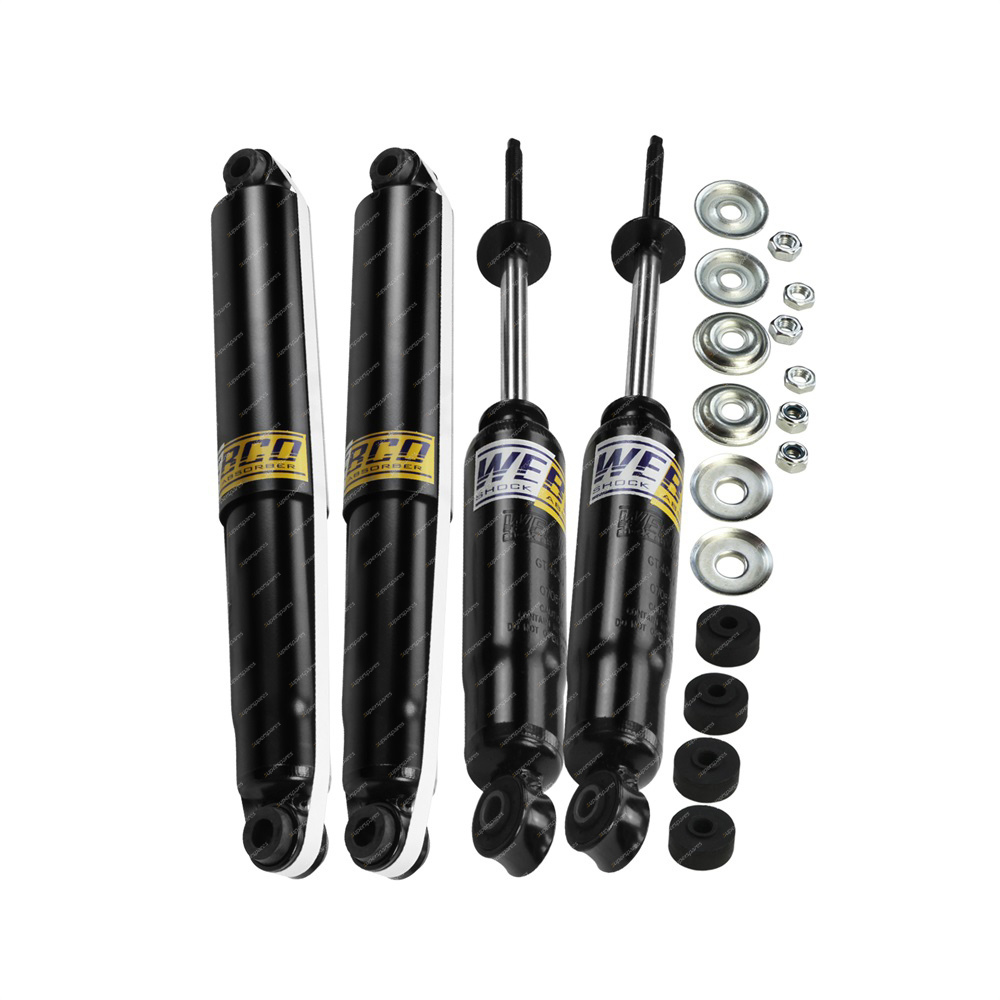 4 Webco Pro 4x4 HD Gas Shock Absorbers for Nissan Navara D22 4WD Ute 4/1997-on