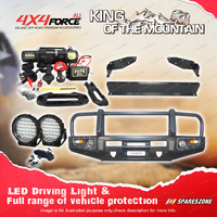 4X4FORCE Premium Armor 3 Loop Bumper Bullbar Lights Winch for Toyota Prado 90