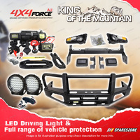 4X4FORCE Premium Armor 3 Loop Bumper Bullbar Lights Winch for Nissan Navara D22