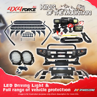 Safari Shield U Loop Bullbar Lights Side Steps Winch for Toyota Hilux Revo 15-On