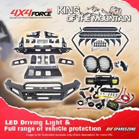 4X4FORCE Safari Shield Bullbar Lights Side Steps Winch for Mazda BT-50 11-20