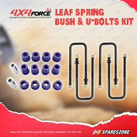 4X4FORCE Leaf Spring U-Bolts + Polyurethane Bush Kit for Nissan Navara D40 4WD
