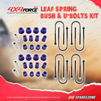 Front + Rear U-Bolt & Polyurethane Bush Kit for Toyota Landcruiser FJ45 HJ45 LWB