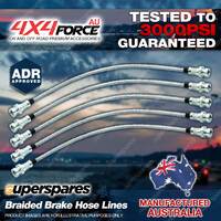 5 Front + Rear Braided Brake Hoses Line for Toyota Landcruiser VDJ76 VDJ78 VDJ79