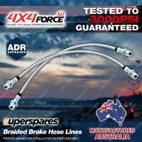 2 Front Braided LH + RH Brake Hoses Lines for Mitsubishi Pajero NJ NK NL Caliper