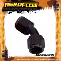 Aeroflow 45 Degree Female Coupler Pipe Fitting Black Finish - 4 AN