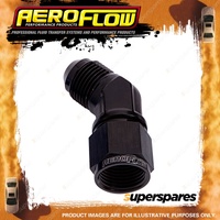 Aeroflow 45 Degree Female / Male Flare Adapter Black Finish -10 AN