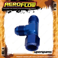 Aeroflow -12AN Tee Coupling Pipe Fitting Female Nut On Run Blue Finish