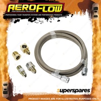Aeroflow Brand Stainless Steel Braided Line Gauge Kit -4AN 3 Ft Hose
