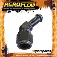 Aeroflow 45 Degree Hose Barb Pipe Fitting -6 AN To 3/8" 9.52mm Black Finish