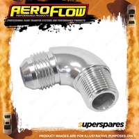 Aeroflow 90 Degree NPT To AN Full Flow Adapter 1/8" To -3AN Silver