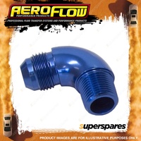 Aeroflow 90 Degree NPT To AN Full Flow Adapter 1/8" To -6 AN Blue