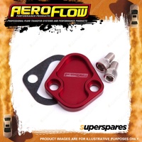 Aeroflow Billet Fuel Pump Block-Off Plate - Red for Ford 289-351W SB Bb