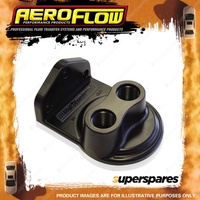 Aeroflow Brand Billet Remote Oil Filter Head -8 ORB Top Entry Black