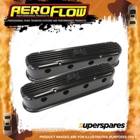Aeroflow Billet Alloy Retro 2-Piece Valve Covers Black for Ls To LS3 Coil