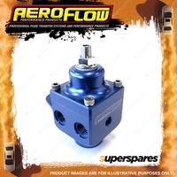 Aeroflow Billet 4 Port Carburettor Fuel Pressure Regulator -8 ORB Blue Finish